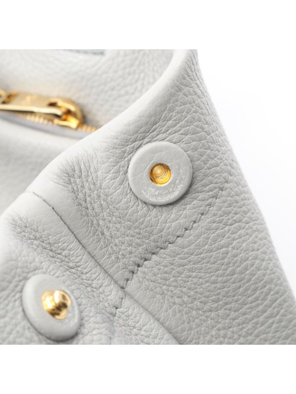 Prada Tote Vitello Daino Light Gray Leather Handbag - Picture 5 of 7